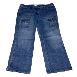 Loft Blue Petite Denim Pocketed Boot Leg Jean Size 16P